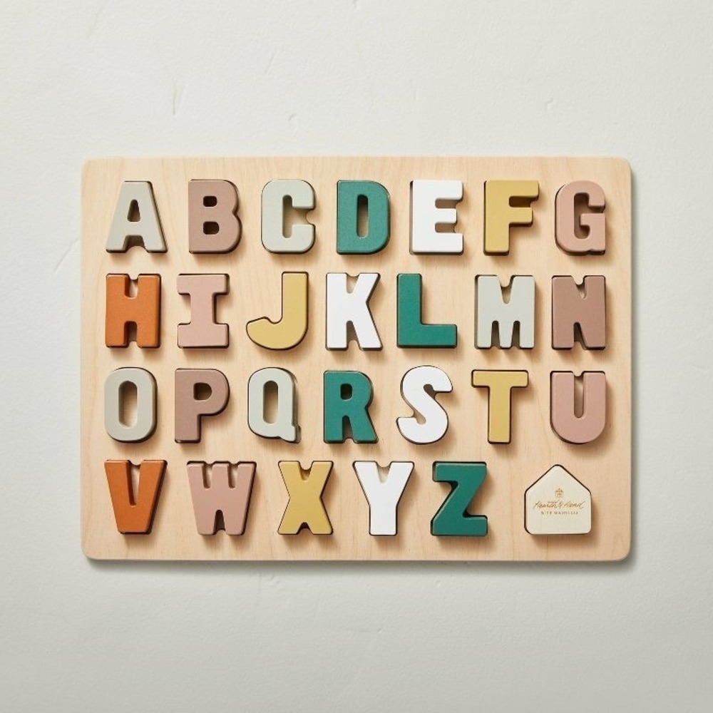 Toy Alphabet Peg Puzzle 28pc Wooden - Hearth & Hand Magnolia, Target